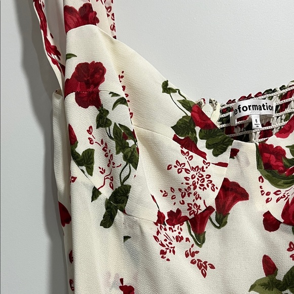 Reformation Nikita Red and White Floral Dress - Picture 7 of 12
